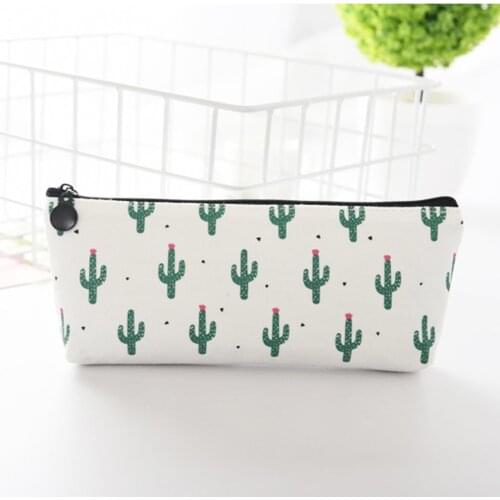 Fresh And Lovely Cactus Large-capacity Pencil Case Student Zipper Pencil Case School Office Supply Gift Stationery