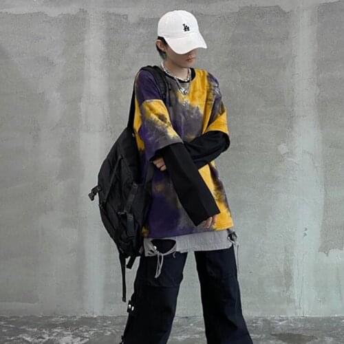 2020 Autumn winter mens tie dye hip hop hoodie vintage punk sweatshirts women harajuku oversized pullover moletom