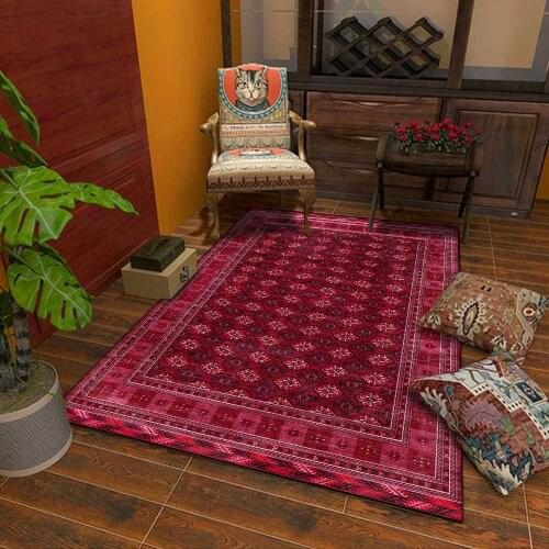 Retro Morocco Ethnic Home Decor Big Carpets for Living Room Bedroom Area Rug Vintage Persian Large Carpet Absorbent Non-Slip Mat