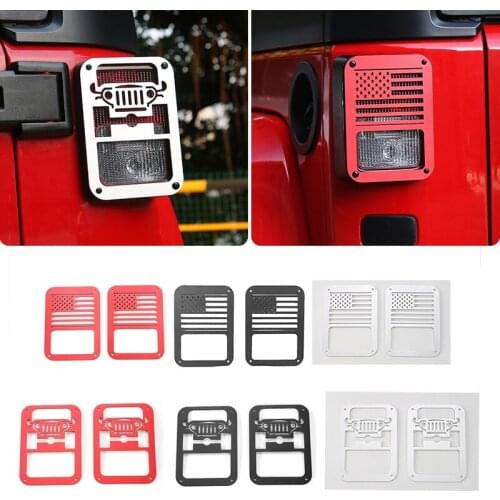 SHINEKA Iron Tail Lamp Cover Trim Frame Rear Light Protecting Guards Sticker Fit for Jeep Wrangler JK 2007+ Car Styling