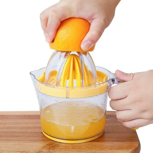 4-in1 Orange Lemon Juice Squeezer Multifunction Hand Juicer with Built-inClear Measuring Cup, 2-Way Grater, Egg Separator