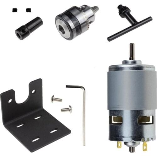 Dc 12-24V Lathe Press 775 Motor with Miniature Hand Drill Chuck and Mounting Bracket 775 Dc Motor 10000Rpm for Diy Assembly CNIM