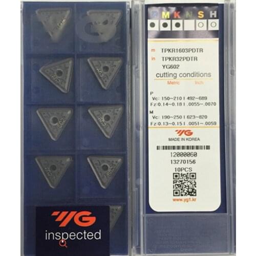 TPKN1603 TPKR1603 PDTR YG602 100% Made in Korea original YG-1 Carbide insert Processing: stainless steel, steel, cast iron, etc