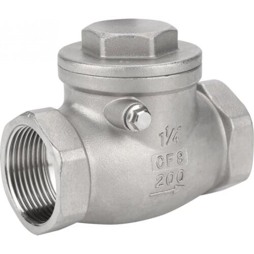 Water valve DN32 Stainless Steel One Way Swing Check Valve Female Thread 200PSI for Water Oil Gas valvula solenoide high quality