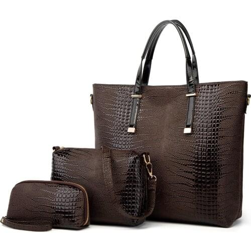 High Quality Women Pu Leather Handbags Large Capacity 3 Pieces Set Shoulder Bag Designer Crossbody Bags for Women Tote Bag New