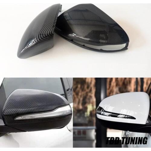 Carbon Fiber Look Mirror cover For Mercedes W205 W222 W213 W238 X205 For Benz C S GLC E Class AMG 1:1 2014 2015 2016+ Only LHD
