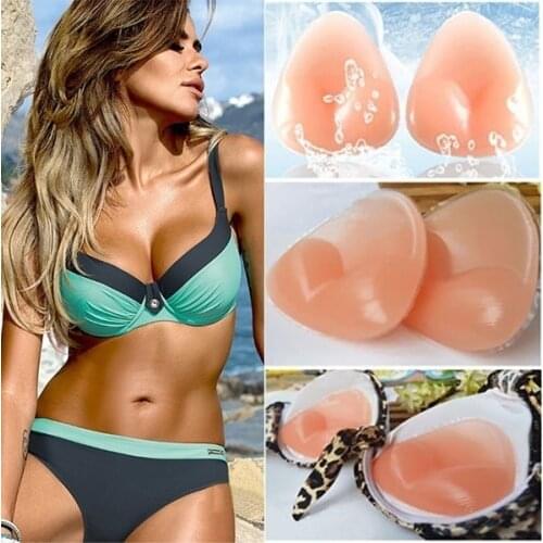 1 Pair Womens Breast Push Up Pad Silicone Bra Underwear Pad Nipple Cover Stickers Patch Bikini Insert Swimsuit Accessories