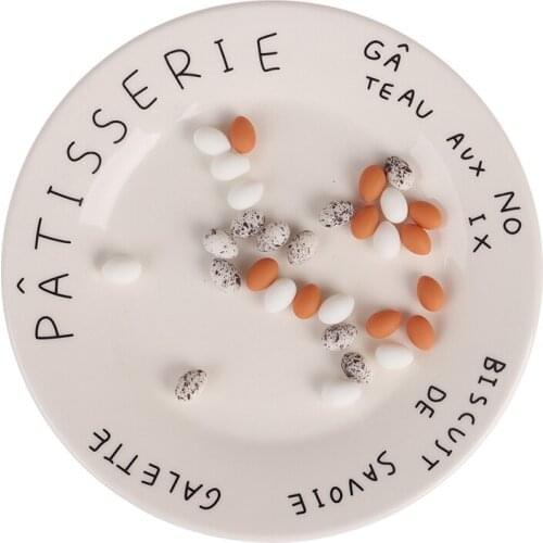 10pcs/lot Dollhouse Miniature Simulation 1/12 Scale Eggs Food Model Pretend Play Kitchen Doll Food Accessories Toys