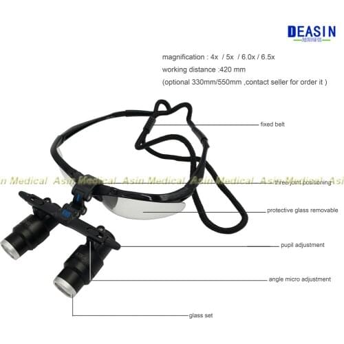 2.5x 3.5X 4x 5x 6x loupes use for 5W LED Surgical Head Light dental Lamp All-in-Ones Headlight only the loupes