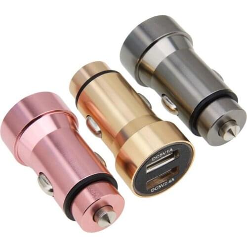 200pcs Double 2 Port 2.4A+1A USB Car Charger Fast Charge For Universal Cell Phone Adapter