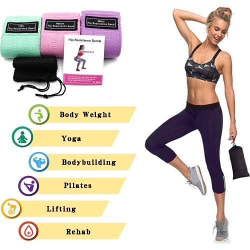 3pcs/set Multifunction Hip Resistance Loop Bands Circle Fitness Workout Stretch Exercise Loops for Yoga Pilates Weight Loss