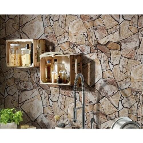Beibehang Retro stone culture marble texture 3d wallpaper living room restaurant brick wallpaper papel de parede papier peint