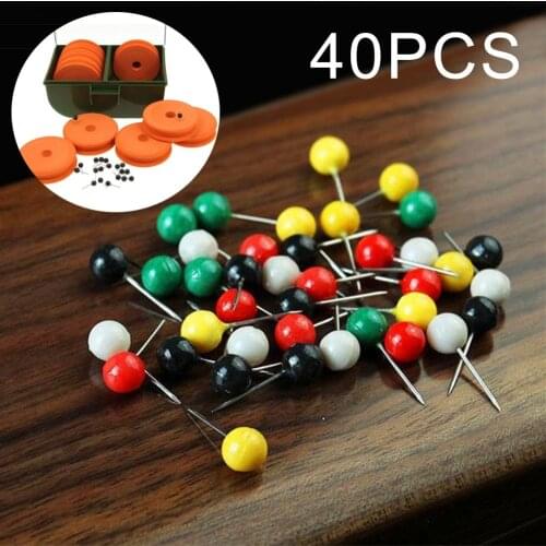 40pcs Mix Color Rig Safe Spare Pins Carp Fishing 0.6x1.7cm Rig Box Winder Pin Stainless Steel Portable Fish Tackle Pesca Tools