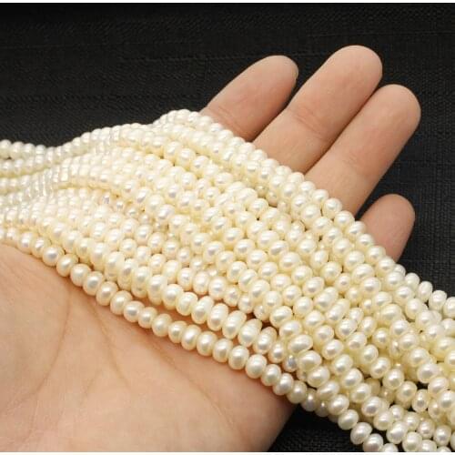5-6mm Natural Freshwater Pearl Loose Beads 3 Colors A-AAA Grade Bread Shape Button Shape DIY Beads for Jewelry Making Necklace
