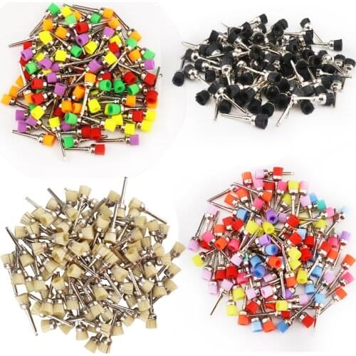 50Pcs/Lot Dental Lab Materials Colorful Nylon Latch Small Flat Polishing Polisher Prophy Brushes Dentist Product Wholesale Tool