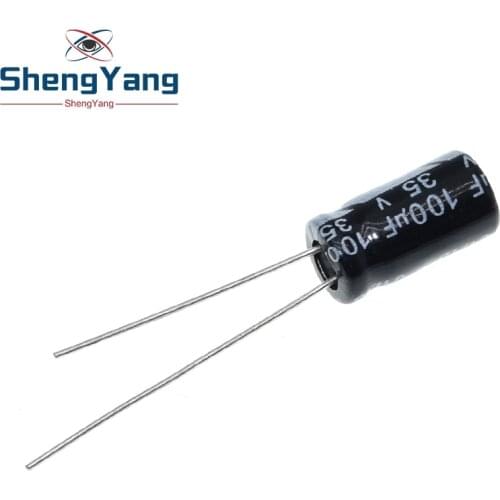 50PCS Higt quality 35V 100UF 6*12mm 100UF 35V 6.3*12 Electrolytic capacitor