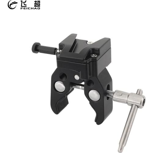 FEICHAO V-Mount Battery Adapter with Super Crab Claw Clamp for Mounting to Light Stand Tripod for DSLR Camera Battery Mounting
