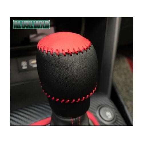Car Accessories Hand-stitched Shift Knob Car-styling Interior Styling Leather for Hyundai KONA KAUAI 2018 2019 Gear Head Covers