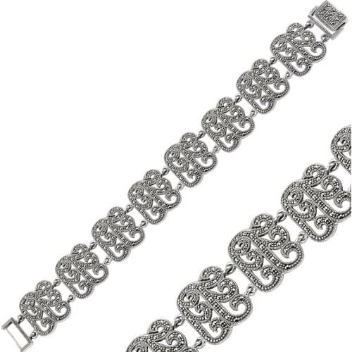 Silver 925 Sterling Marcasite Sterling Bracelet