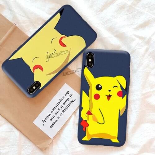 Pokemon Pikachu Phone Case For IPhoneXR X XS XSMAX 6 6s 6Plus 6SPlus 7 8 7plus 8plus Cute Cartoons Print Tpu Anti-fall Cover