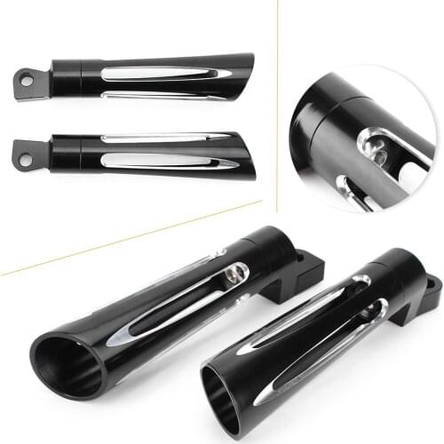GZYF 1 Pair Black CNC Aluminum Front Foot Pegs Pedal For Harley Sportster FXS FXCW/C XL 1200N/1200T