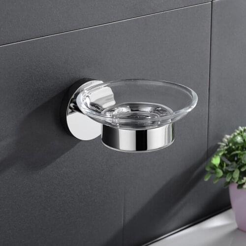 Soap Dish Holder Shower Bathroom Kitchen Wall Mounted Polish Soap Bracket Stainless Steel Accessories