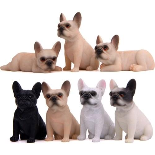 3.6cm-4.6cm Zakka France Bulldog Corgi Car Ornament Toys Resin Kawai Puppy Action Figure Toys Figures Toys Home Decor Ornaments