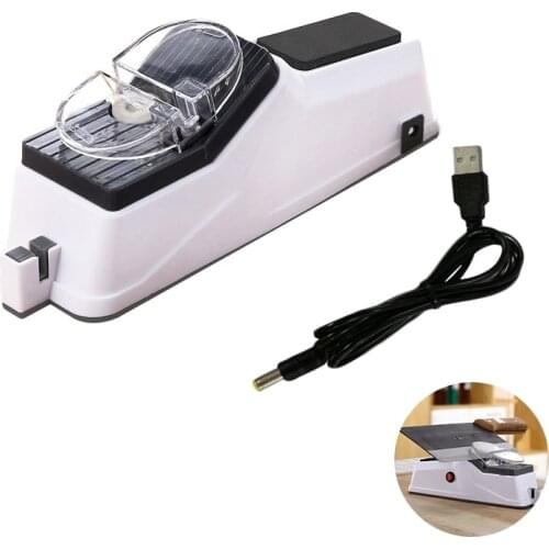 Electric Knife Sharpener Adjustable For Kitchen Knives Tool USB Knife Scissor Sharpening White Medium And Fine Grinding Blade