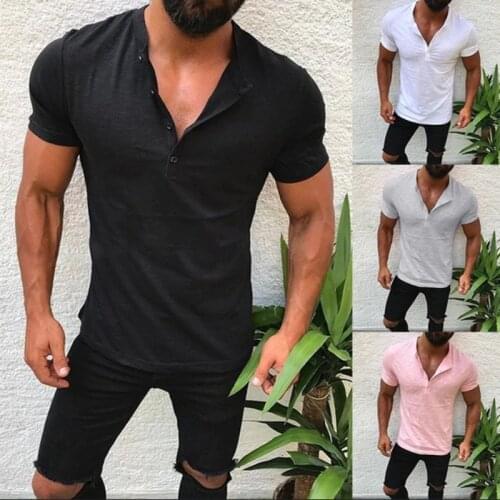 T-Shirt Men Cotton T Shirt Full Sleeve tshirt Men Solid Color T-shirts tops&tees Mandarin Collar short Shirt For Male Solid