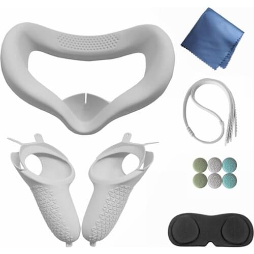 VR Accessorie Set Protective Cover For Oculus Quest 2 VR Touch Controller With Knuckle Strap Handle Grip For Oculus Quest2