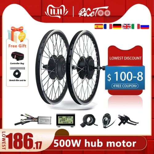 48V500W 36V500W Ebike Conversion Kit Front Rear Brushless Gear Hub Motor Wheel 16"20"24"26"27.5"28"29"700C Electric Bicycle Kit