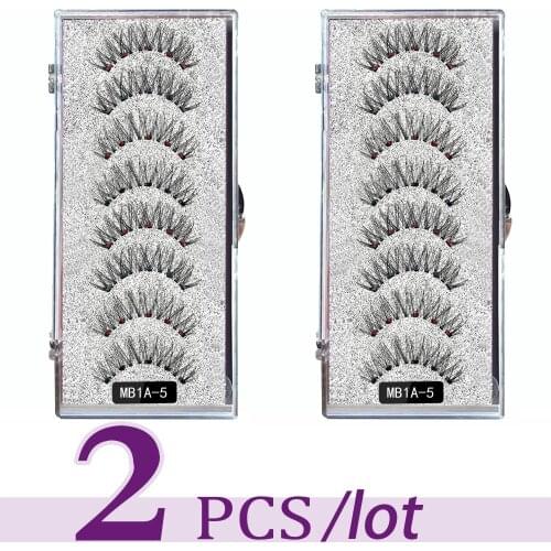 MBA 5 magnetic eyelashes natural with 3D magnet handmade 8PCS magnetic lashes Tweezer Set Mink eye lashes faux cils magnetiqu