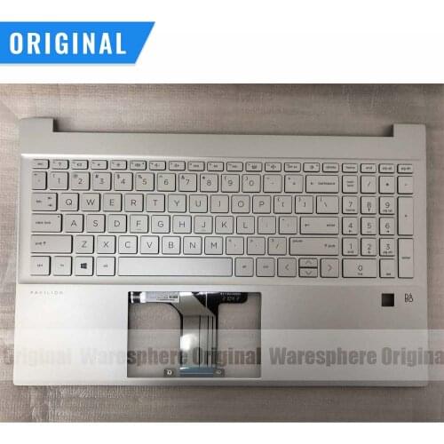 New Original Palmrest for HP Pavilion 15-EG Top Upper Case With Fingerprint Hole With Keyboard M08910-001 54G7HTATP00 Sliver