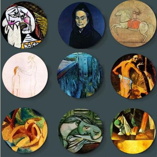 Nieuwe Spaanse Artist Picasso Painting Wall Display Ceramic Plate Craft Round Plate Art Plate High-Quality Decoration