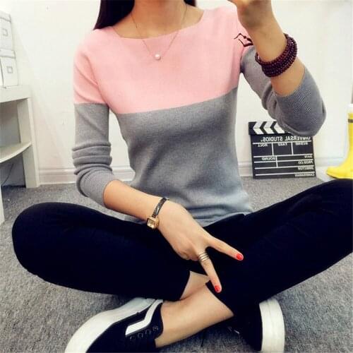 Autumn Winter Sweater Women Knitted High Elastic Jumper Women Sweaters And Pullovers Female Black Pink Tops Lady Knitwear