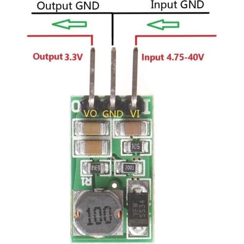 1PCS DD4012SA 1A DC 5-40V to 3.3V Regulator DC-DC Step-Down Buck Converter Module Board
