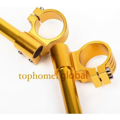 35mm Riser Higher Clip on Motorcycle Universal Gold Racing CNC higher Raised clip ons Fork Handle Bars One Pair handlebars