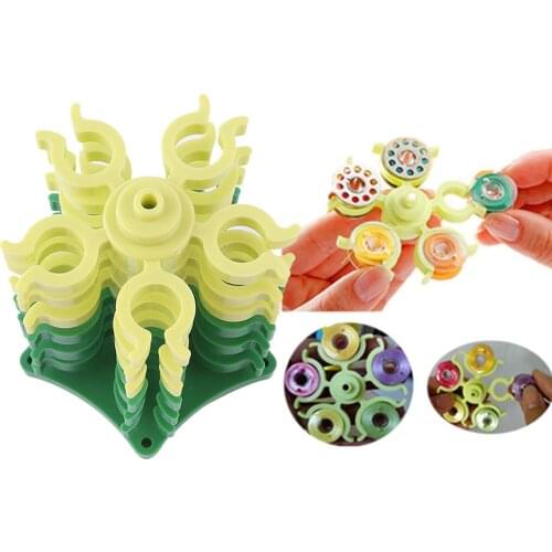 Sewing Thread Bobbin Stand Tower Stacking Thread Bobbin Holder Storage Organizer 6 Bobbins Wheels Each Holds 5 Mini Line Rolls