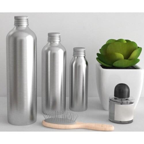 Portable Aluminum Bottle Storage Liquid Cosmetic Lotion Container with Cover Shampoo Soap Liquid Dispenser Refillable Bottle