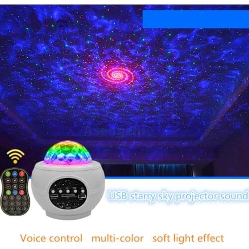 Star Sky Projection Lamp Christmas Decoration Revolving Atmosphere Creative Ocean Water Pattern Night Music Sound Control