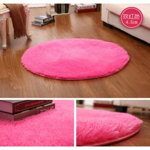 Drop shipping Pink White Circle Yoga mat Solid Computer Cushions Rugs Round Carpets For Living Room Lovely Bed Rug Tapete 60-160