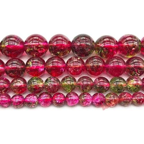 Factory price Natural Stone ice watermelon multicolor Loose Beads 16" Strand 6 8 10 12 MM Pick Size For Jewelry Making