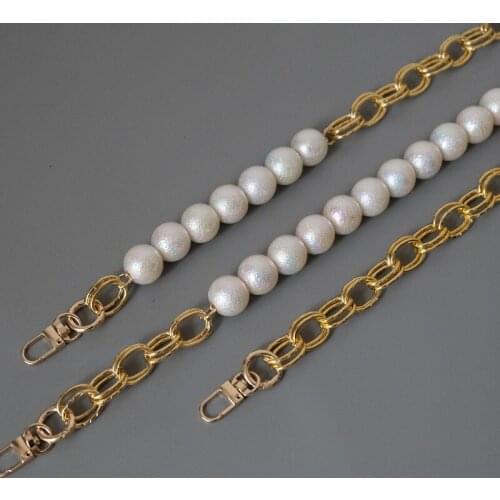 White Pearl Shoulder Strap For Handbags Accessories Women Replaceable Pearls Shoulder Handle Chain Diy Handbag Purse Belt New