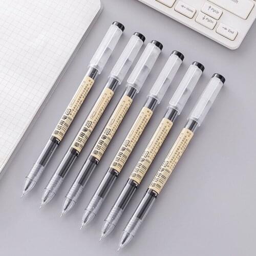 4 Pcs / Set, Needle Ballpoint Pen 0.35 / 0.5mm Black Ink School Office Student Signature Pen for Writing Office Supplies