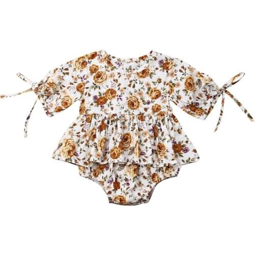 Floral Newborn Infant Baby Girl Half Sleeve Romper Jumpsuit Outfits Sunsuit Clothes