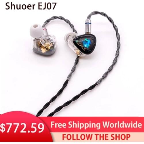 Shuoer EJ07 | Flagship 10mm Dynamic Electrostatic Ba Driver Hybrid Iem Headphones With Monocrystalline Copper Balanced Cable