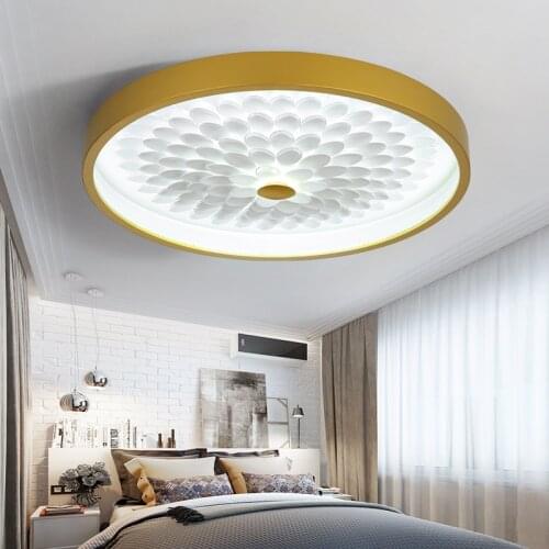 Sunflower Study Office led Ceiling Lights Nordic Led Ceiling Lamp Modern round Hanging Lights For Living Room led panel light