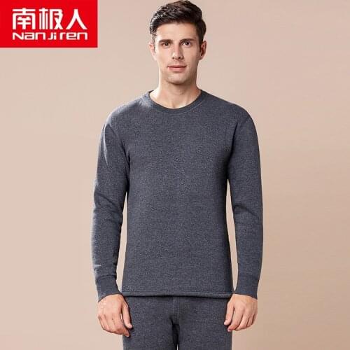 Nanjiren thermal underwear men long johns underwear men set thick Long sleeve solid color warm homesuit cotton winter clothes