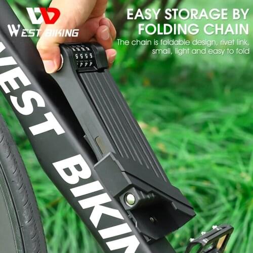 WEST BIKING Electric Bicycle Password Lock Strongest Anti Theft Heavy Duty Lock MTB Road Bike Motorcycle Foldable Bike Lock
