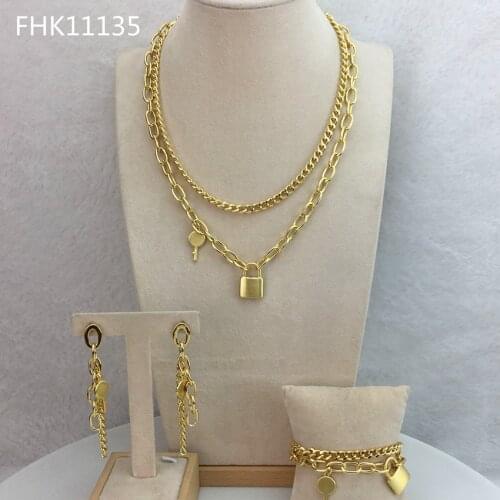 Yuminglai Three Layers Costume Jewelry Sets Chains for Women FHK11135